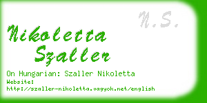 nikoletta szaller business card